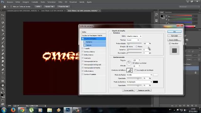 Como fazer letras com efeito de fogo PHOTOSHOP CC 2013 смотреть онлайн