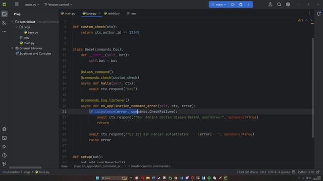 Discord Bot mit Python programmieren | Part 21: Custom Checks | Pycord Tutorial Deutsch смотреть онлайн