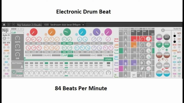 Bedroom Dub Electronic Drum Machine Beat 84bpm смотреть онлайн