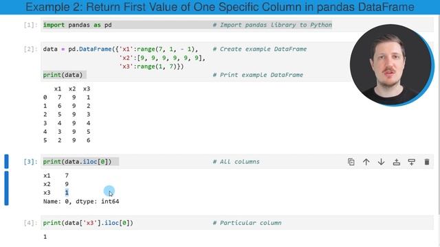 Get Values of First Row in pandas DataFrame in Python (Examples) | Extract & Return | iloc Attribut смотреть онлайн