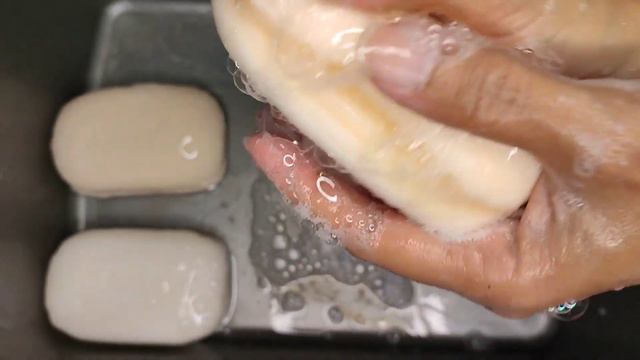 ASMR Soap🧼 Lathering And Mushy Soaked Soap Camay Series With Sponge🧽 Sponge Squeezing #asmrsoap