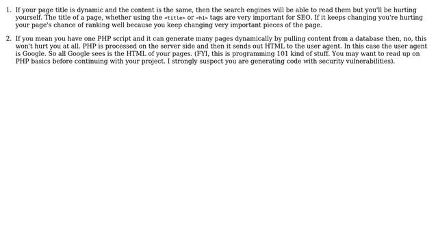 Webmasters: If my page titles are dynamically created with PHP will Google be able to read them? смотреть онлайн