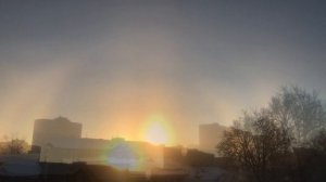 Солнечное гало в Новосибирске. Ореол над солнцем. Явление гало