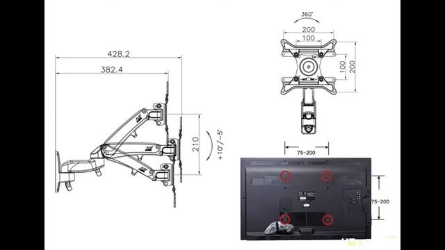 Настенный кронштейн NB F300 для монитора 30-40" | #Обзор смотреть онлайн