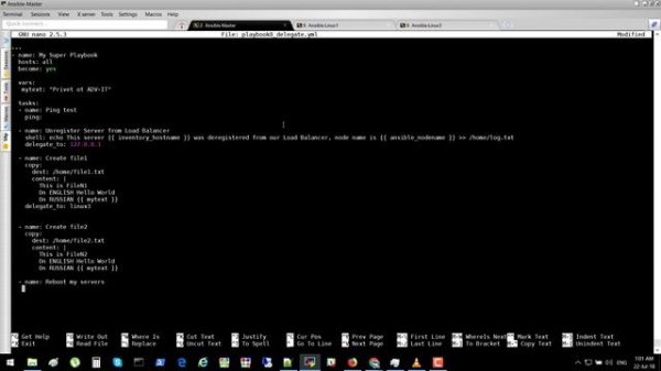 18-Ansible - Перенаправление выполнения Task из Playbook на определённый сервер - delegate_to.mp4