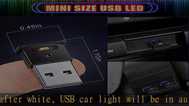 Mini USB LED Light, RGB Car LED Interior Lighting Direct Current 5V Smart USB LED Atmosphere Light, смотреть онлайн