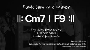 Funk Backing Track in C Minor | Jam Track for Guitar | C Dorian & C Minor Pentatonic Jam