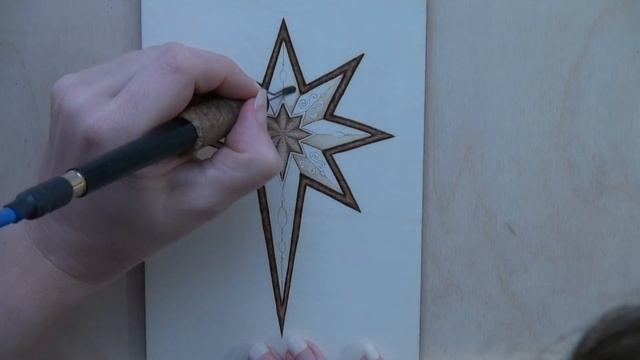 Wood Burning - Star Bright Christmas ornament - pyrography tutorial смотреть онлайн