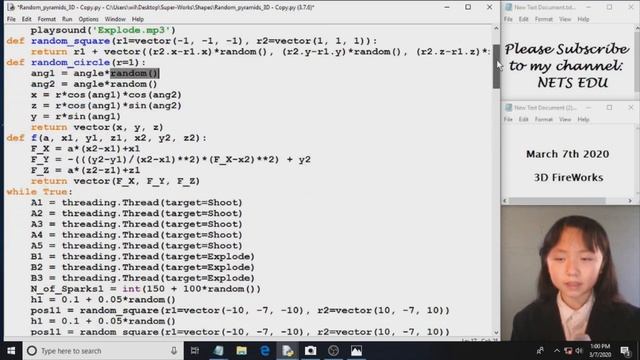 Math, Python Series 40 - 3D Firework simulation (3D 焰火, 烟花) смотреть онлайн