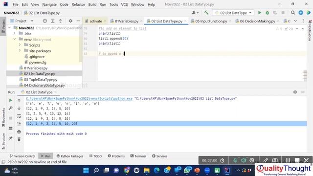 What are Data Types in Python | Python Lists And List Functions | Python Special data types | QT смотреть онлайн