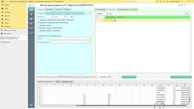 1С Загрузка номенклатуры с характеристиками и без характеристик из одного прайса / Applix.ru