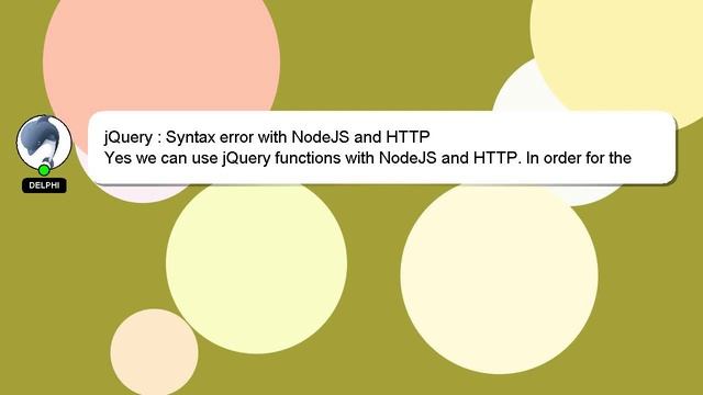 jQuery : Syntax error with NodeJS and HTTP смотреть онлайн