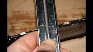 Заточка цепи для продольного пиления ручным приспособлением