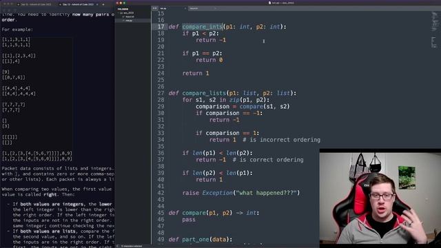Advent of Code 2022 - Day 13 - Python! смотреть онлайн