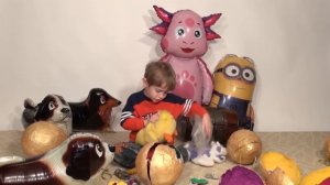 ЗОЛОТЫЕ ЯЙЦА Приключения Давида и Лунтика ОГРОМНЫЕ КИНДЕР СЮРПРИЗЫ Видео для детей