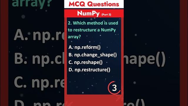 Part 3 - NumPy MCQ Questions | Data Science MCQ Questions смотреть онлайн