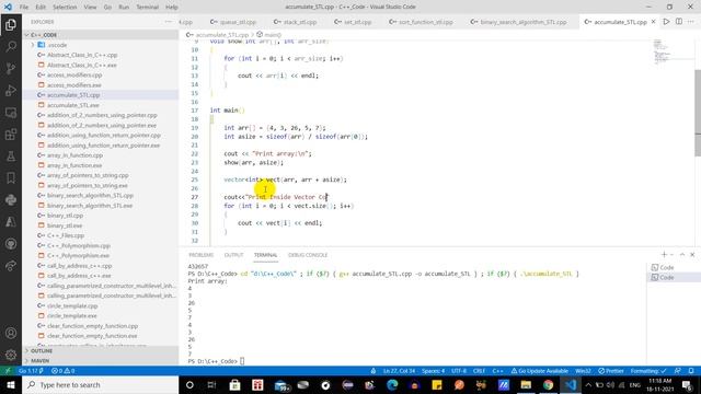 accumulate() Function in Vector And Numeric STL C++ #17 смотреть онлайн