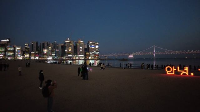 【Busan Walk 4k】 Gwangalli Beach, Famous tourist attraction in Korea | Пеший тур по Корее смотреть онлайн