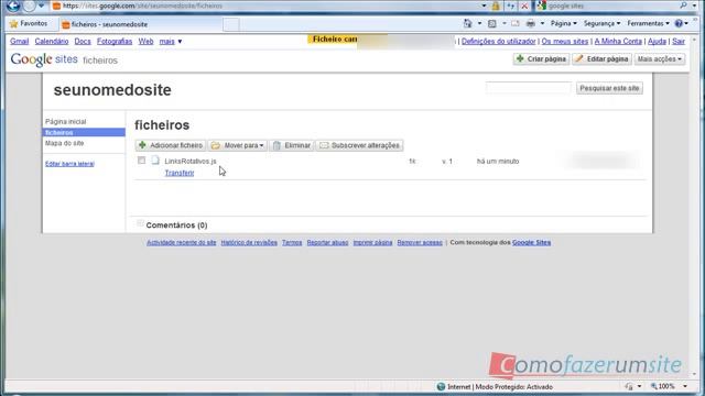 Como alojar um ficheiro javascript no Google Sites смотреть онлайн