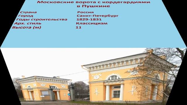 Московские ворота с кордегардиями в Пушкине (Санкт-Петербург) смотреть онлайн