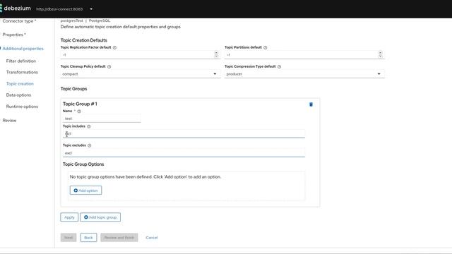 Configuring Topic Auto-Creation with the Debezium UI смотреть онлайн