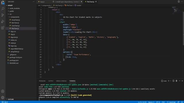 How to Create 3D PieChart (Google Chart) in React JS | Develop Mobile Applications смотреть онлайн