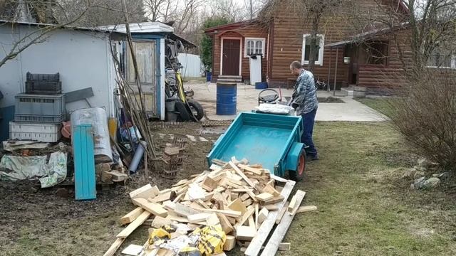 Минитрактор из мотоблока с прицепом. смотреть онлайн