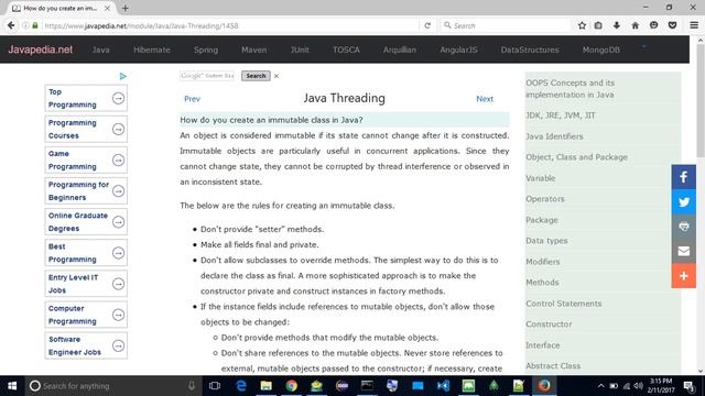 How do you create an immutable class in Java?
| javapedia.net смотреть онлайн
