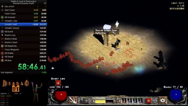 Diablo II: Lod - Speedrun: 2:10:00 - Sorceress Any% Normal SC (bad splits) смотреть онлайн