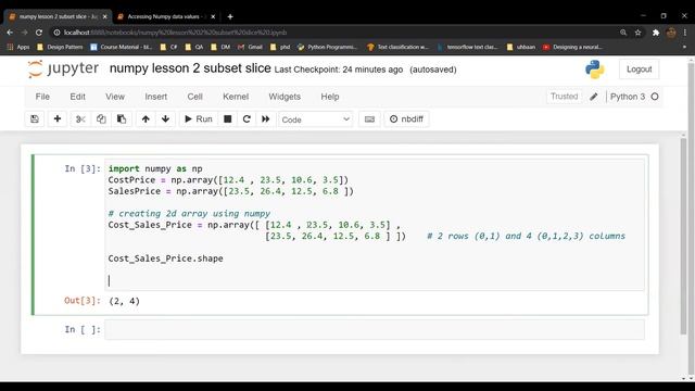 how to subset and slice python numpy array?| Python numpy array sub setting and slicing смотреть онлайн