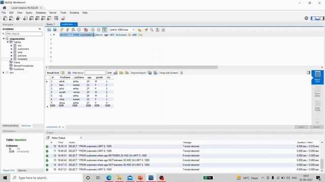 MYSQL BETWEEN OPERATOR смотреть онлайн