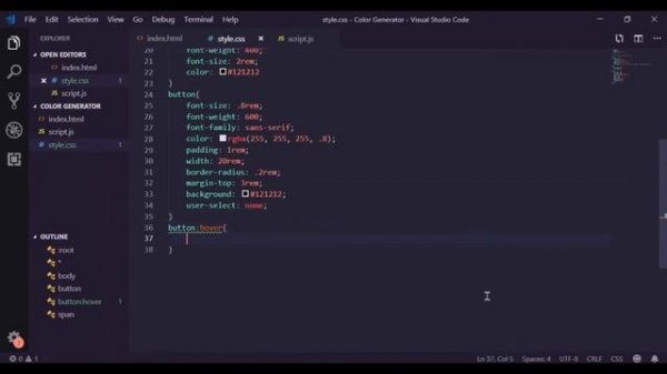Random RGB Color Generator using HTML, CSS & JavaScript