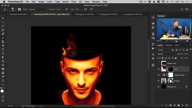 Fire Effect Composite Photoshop Tutorial смотреть онлайн