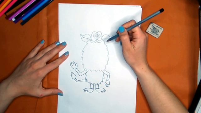 Как нарисовать домового Бубу карандашом. Онлайн-школа рисования "Малевашки" смотреть онлайн