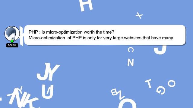 PHP : Is micro-optimization worth the time? смотреть онлайн