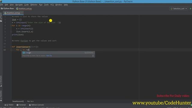 Insertion Sort Using Python | Code Hunter смотреть онлайн