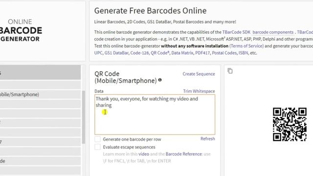 ( QR Code ) Barcode Generator смотреть онлайн