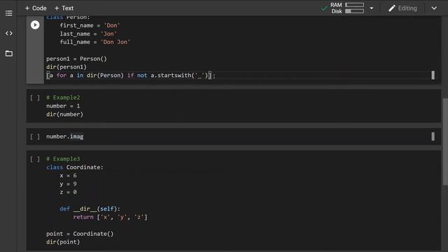 Python build-in dir() method смотреть онлайн