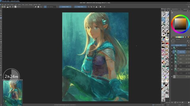 Speedpainting Timelapse, Krita 5.1 - Sara of OpenGameArt смотреть онлайн