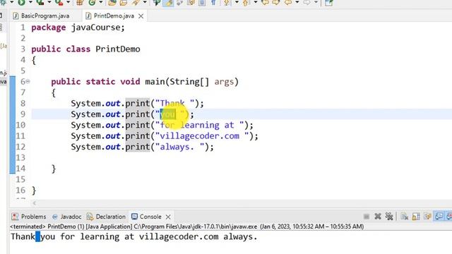 #2.2 - print and println methods and the Java API смотреть онлайн