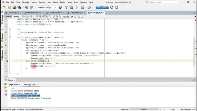 Java Programming for Beginners - Basic Login with 3 attempts - Password must contain numbers only смотреть онлайн