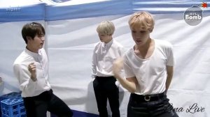 (Озвучка by.Lina Live) Jin & Jimin репетируют танец "Fire"