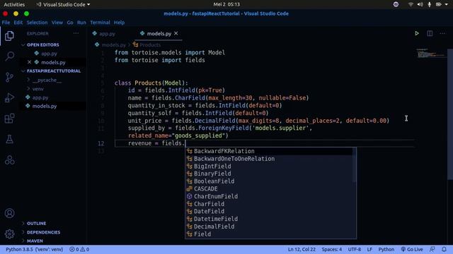 FastAPI and React Full-stack Application: Pydantic Models using Tortoise ORM (Database design) смотреть онлайн