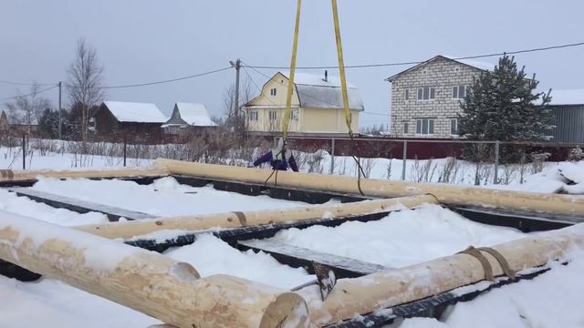 Устанавливаем сруб на фундамент смотреть онлайн
