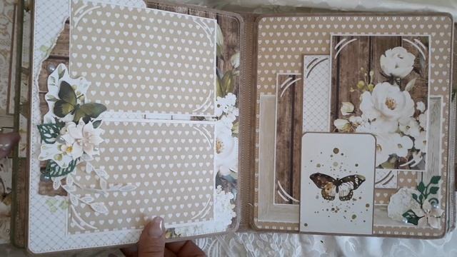 Нежный, по-весеннему яркий альбом в технике скрапбукинг. смотреть онлайн