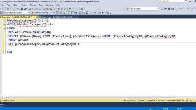 While loop with continue in SQL смотреть онлайн
