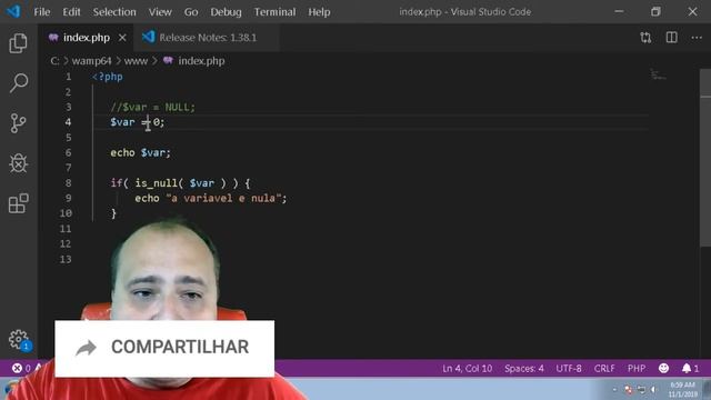 VARIAVEL NULL NO PHP смотреть онлайн