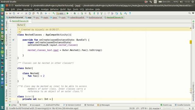 Android Kotlin Tutorial #098 - Nested Classes - Inner classes смотреть онлайн