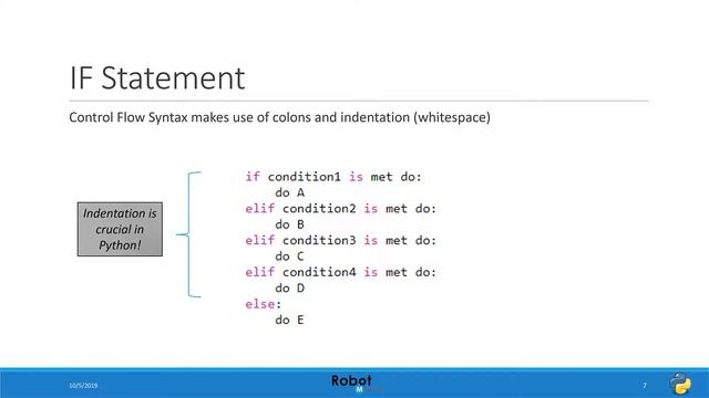 The IF statement: making decisions in Python using Robot Mesh Studio смотреть онлайн