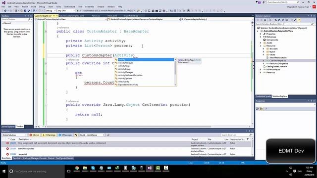 Xamarin Android Tutorial - Custom Adapter ListView смотреть онлайн